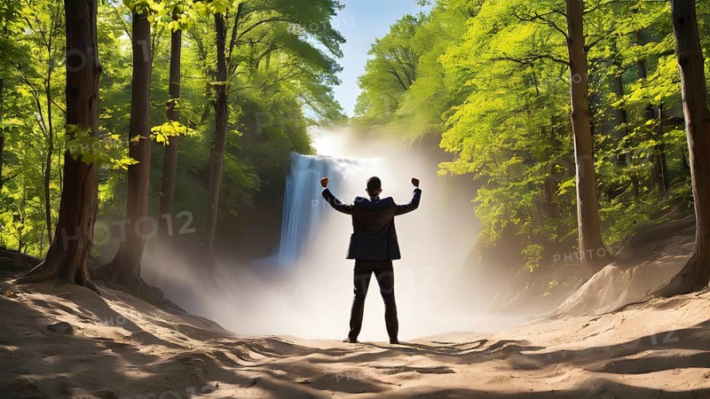 Success, achievement of goal in business and life. Achievement and Business Goal Success Concept. AI generated image