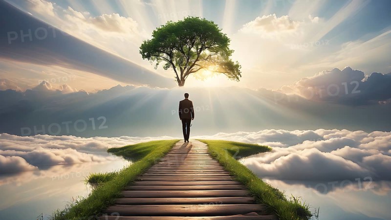 The corporality existent life journey Concept. AI generated image
