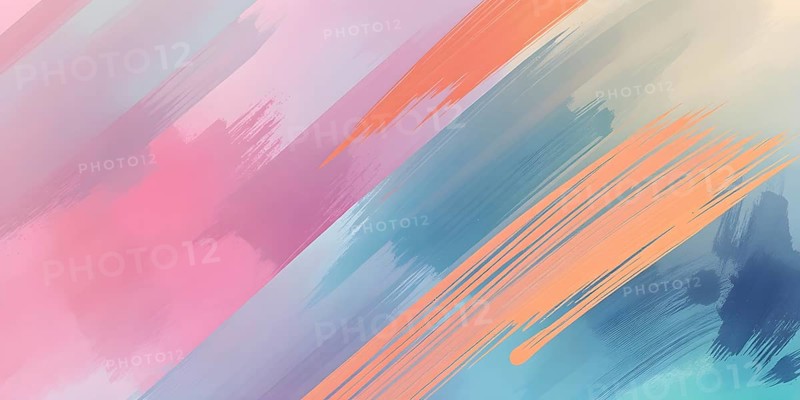 Abstract gradient hand painted multi color brush strokes.on a black background AI generated image, ai