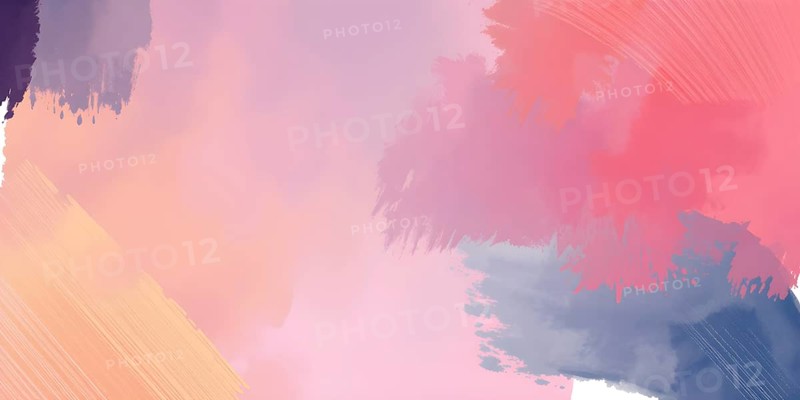 Abstract gradient hand painted multi color brush strokes.on a black background AI generated image, ai