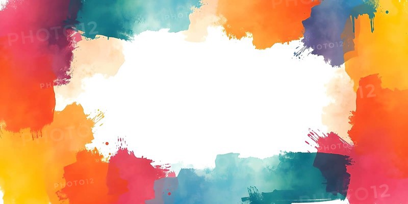 Abstract gradient hand painted multi color brush strokes.on a black background AI generated image, ai