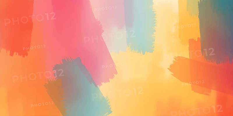 Abstract gradient hand painted multi color brush strokes.on a black background AI generated image, ai