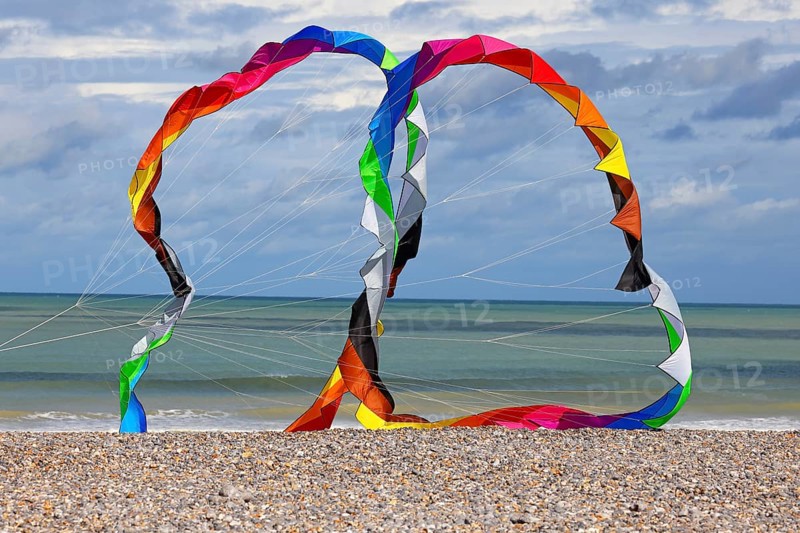 Kite festival on the beach, International Kite Festival, Dieppe, Normandy, France