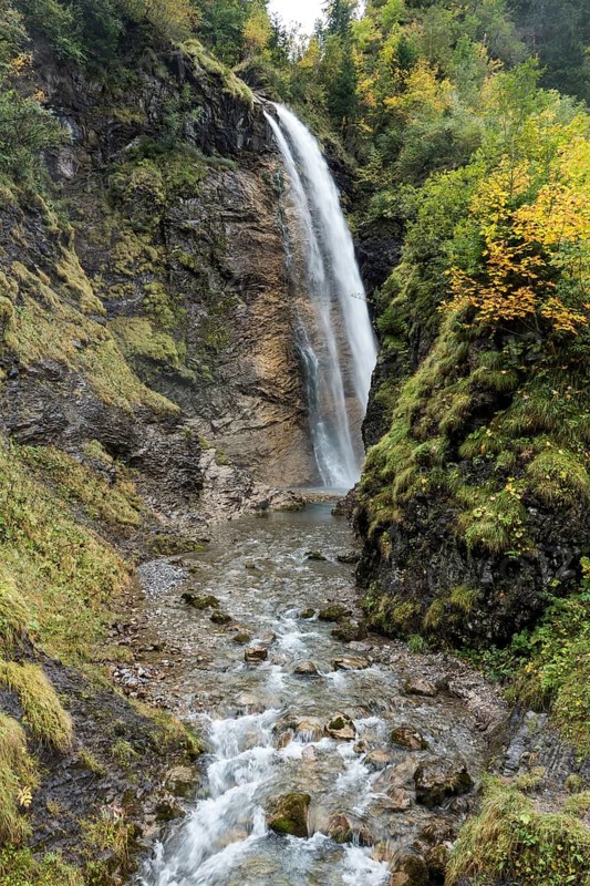Stuibenfall, Oytal, near Oberstdorf, Allgäu Alps, Oberallgäu, Allgäu, Bavaria, Germany