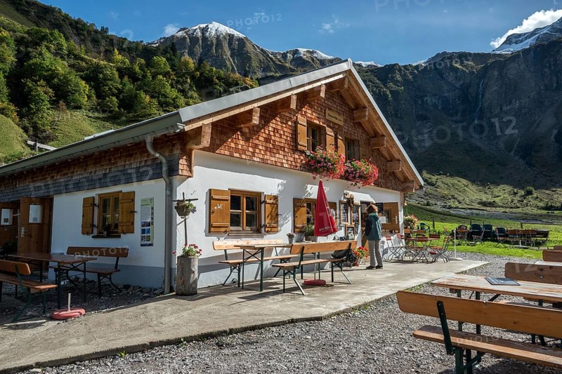 Mountain inn, Käser Alpe, Oytal, near Oberstdorf, Oberallgäu, Allgäu, Bavaria, Germany