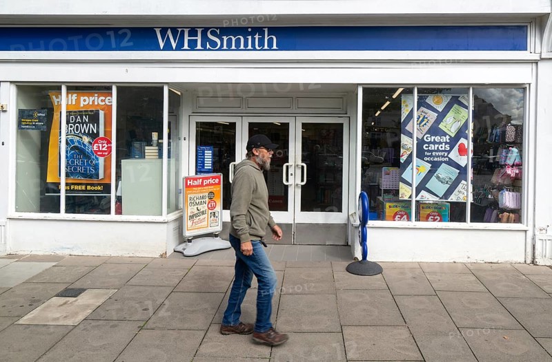 WH Smith store shop closed awaiting change of signage to TG Jones, Devizes, Wiltshire, England, UK