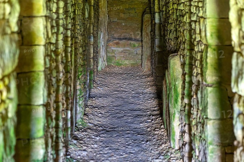 Modern-day neolithic style long Barrow burial chamber for storing cremation urns, All Cannings, near Devizes, Wiltshire, UK built 2014