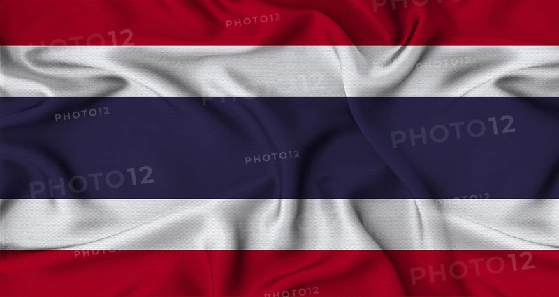 Thailand flag waving with fabric texture. Close-up of the Thailand flag waving with fabric texture