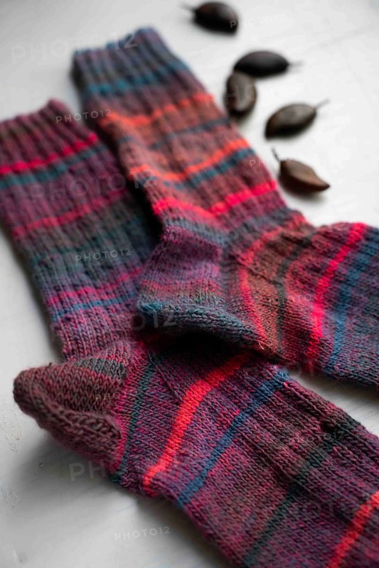 Knitted socks in pink