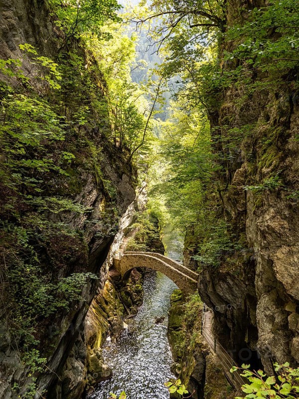 Areuse Gorge, Switzerland, natural jewel, hidden stone bridge, fairies, fairytale, bridge, fairytale-like, green, unspoilt, hiking