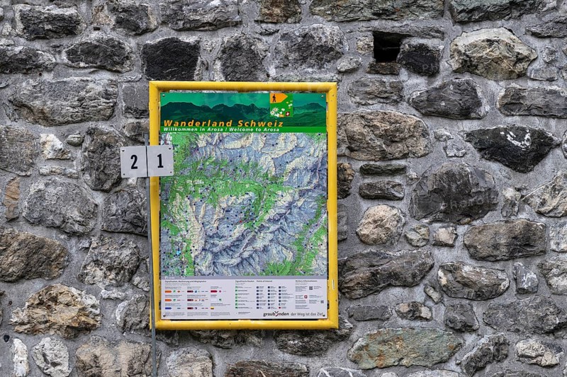 Hiking map hiking trails, Arosa, Graubünden, Switzerland