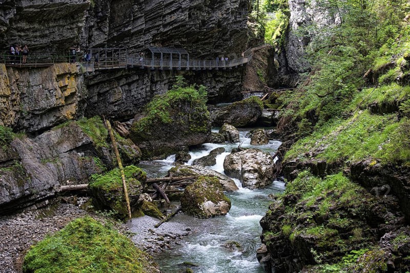 Breitachklamm gorge near Oberstdorf, the deepest rocky gorge in Central Europe
