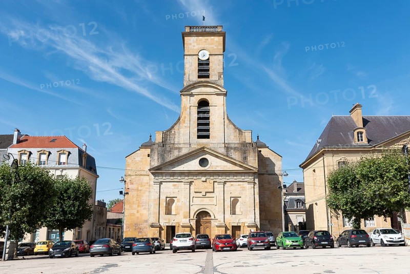 Church of Saint-Dagobert, historical monument, Place Darche, parade ground, Longwy, Département Meurthe-et-Moselle, Grand Est, France