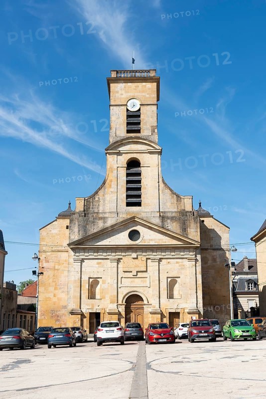Church of Saint-Dagobert, historical monument, Place Darche, parade ground, Longwy, Département Meurthe-et-Moselle, Grand Est, France