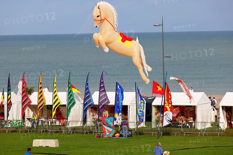 Kite festival on the beach, International Kite Festival, Dieppe, Normandy, France