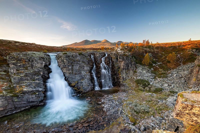 Storulfossen waterfall in the eastern Rondane National Park, Norway