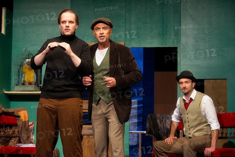 Henning Wolff (Louis Harvey), Silvio Hildebrandt (Dr Courtenay), Thilo Herrmann (Prof. Marcus), LADYKILLERS, photo rehearsal on 29.09.2025 at the Berliner Kriminaltheater, Berlin, premiere: 15.10.2025