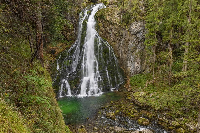Landscape, Gollinger waterfall, autumn colours