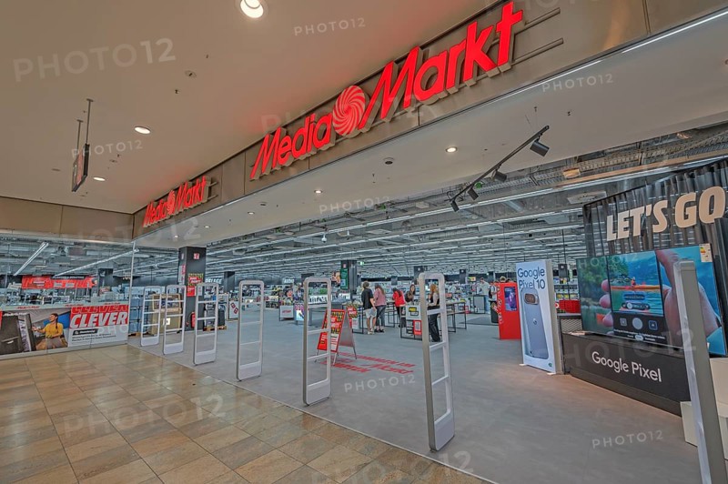 Entrance to Media-Markt in Forum Allgäu, Kempten, Allgäu, Swabia, Germany