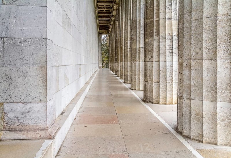 Colonnade at the Walhalla memorial near Regensburg in Bavaria, Gerrmany