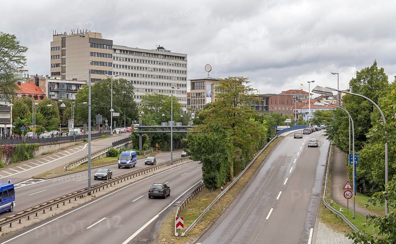 Street scenery in Saarbruecken, the capital city of the Saarland in Germany