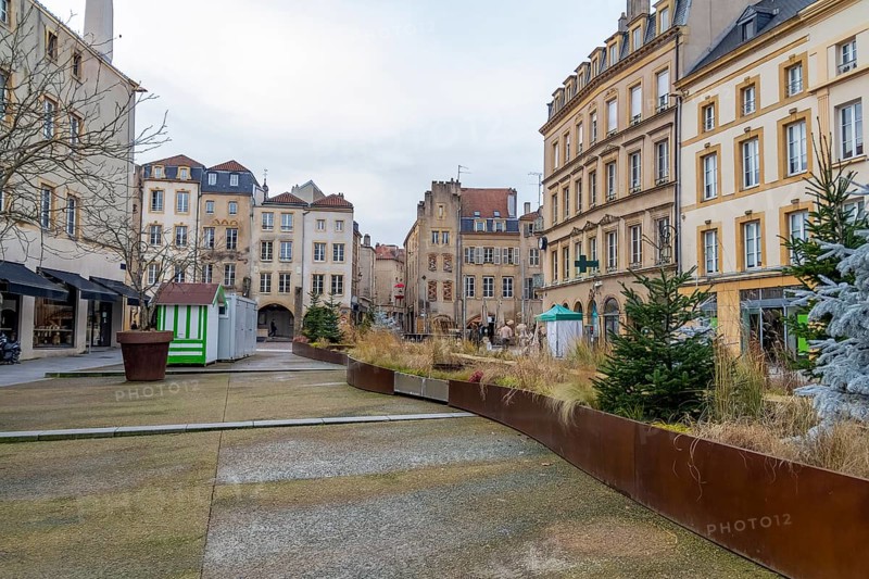 Impression of a city named Metz, located in the Lorraine region in France at winter time