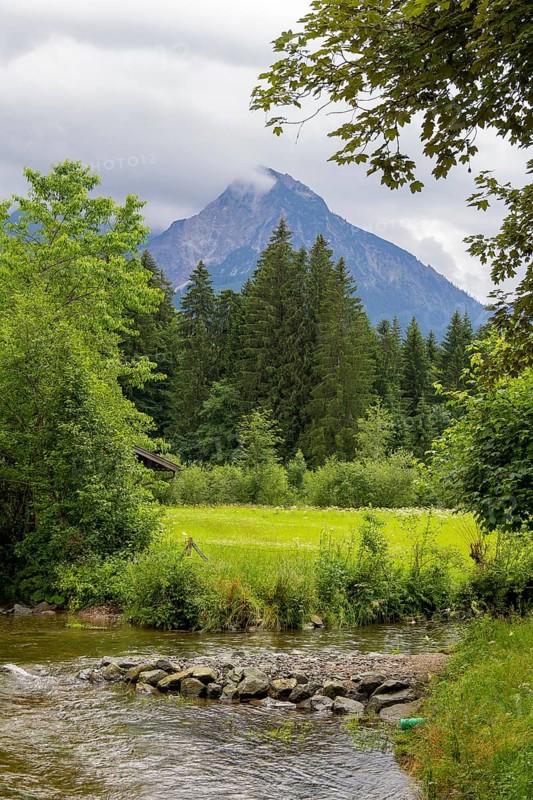 Scenery around Fischen im Allgaeu, a municipality in the district of Oberallgaeu in Germany