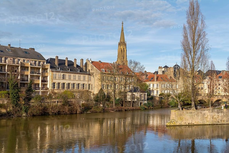 Impression of Metz, a city in the Lorraine region located in northeast France at evening time