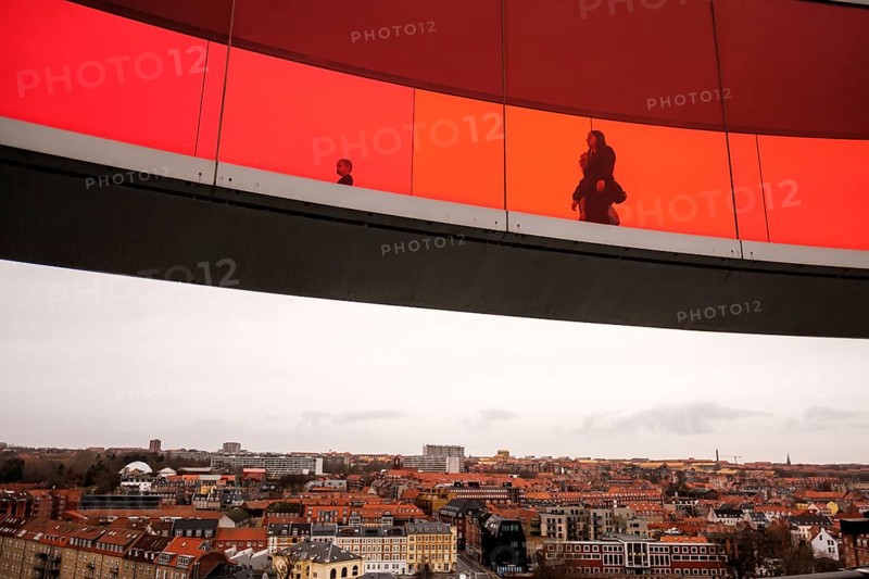 The ARoS Aarhus Art Museum with its distinctive Rainbow Panorama permanent art installation, in Aarhus, Denmark, Northern Europe