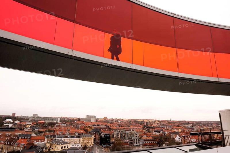 The ARoS Aarhus Art Museum with its distinctive Rainbow Panorama permanent art installation, in Aarhus, Denmark, Northern Europe