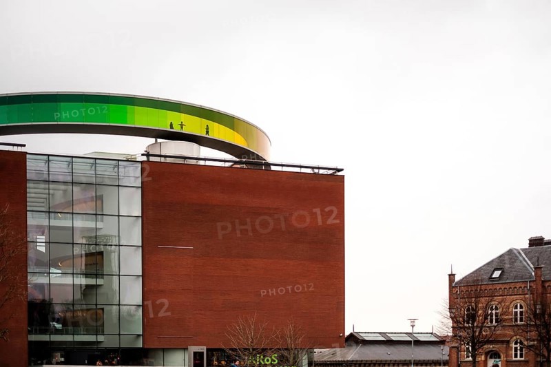 The ARoS Aarhus Art Museum with its distinctive Rainbow Panorama permanent art installation, in Aarhus, Denmark, Northern Europe