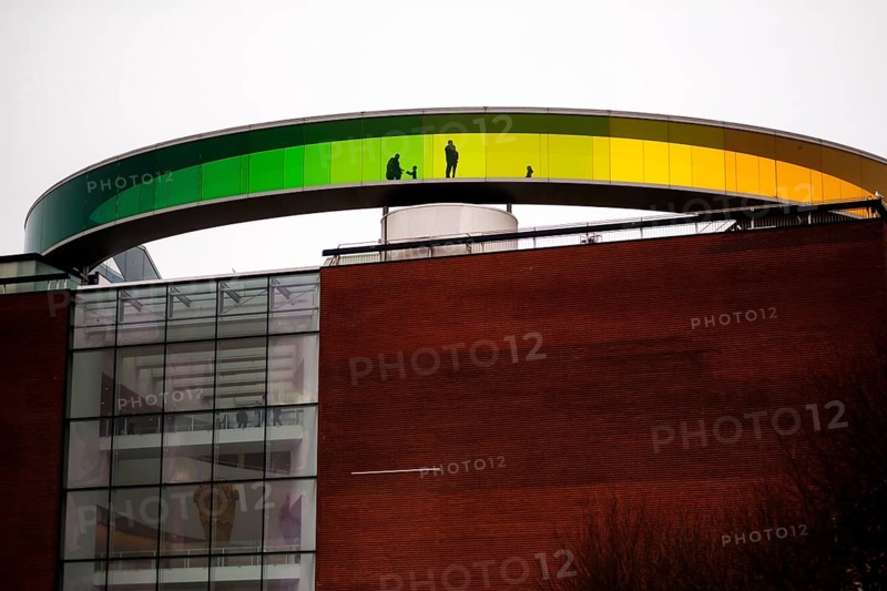 The ARoS Aarhus Art Museum with its distinctive Rainbow Panorama permanent art installation, in Aarhus, Denmark, Northern Europe