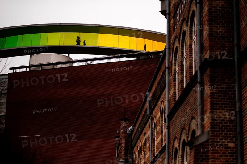 The ARoS Aarhus Art Museum with its distinctive Rainbow Panorama permanent art installation, in Aarhus, Denmark, Northern Europe