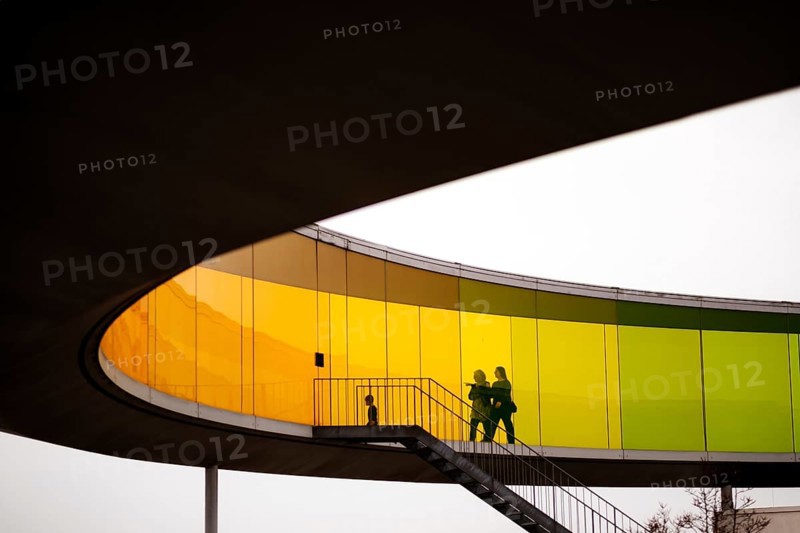 The ARoS Aarhus Art Museum with its distinctive Rainbow Panorama permanent art installation, in Aarhus, Denmark, Northern Europe