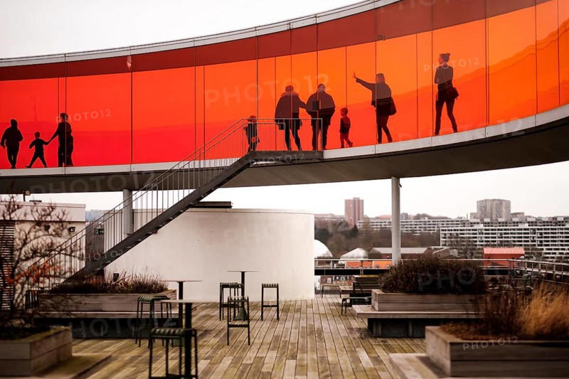 The ARoS Aarhus Art Museum with its distinctive Rainbow Panorama permanent art installation, in Aarhus, Denmark, Northern Europe