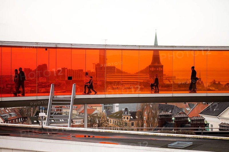 The ARoS Aarhus Art Museum with its distinctive Rainbow Panorama permanent art installation, in Aarhus, Denmark, Northern Europe