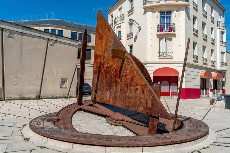 Huge sun dial seen in Reims, the most populous city in the French department of Marne