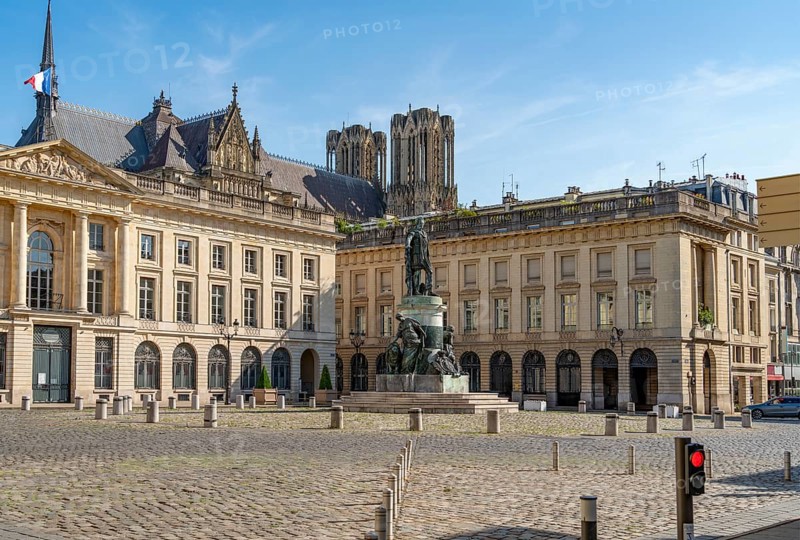 Impression around Place Royale in Reims, the most populous city in the French department of Marne