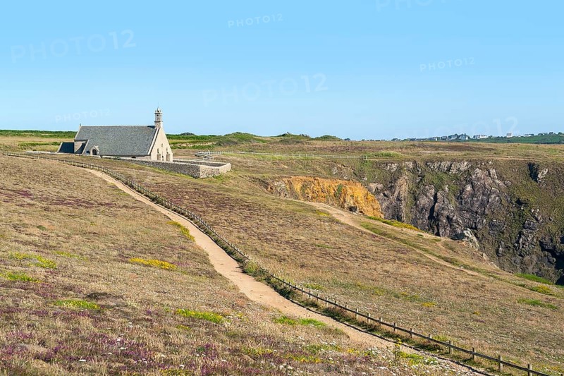 Chapel Saint-They at Pointe du Van, a promontory in Brittany, France