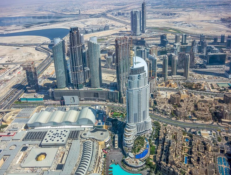 Aerial view of Dubai in the United Arab Emirates