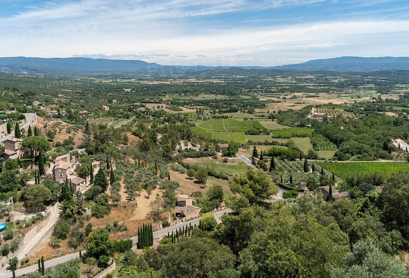 Scenery around Gordes, a comune in the Provence region of southern France at summer time