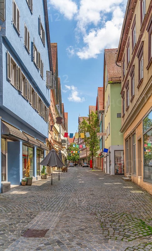 Sunny scenery in Öhringen, a town in the Hohenlohe district in Southern Germany