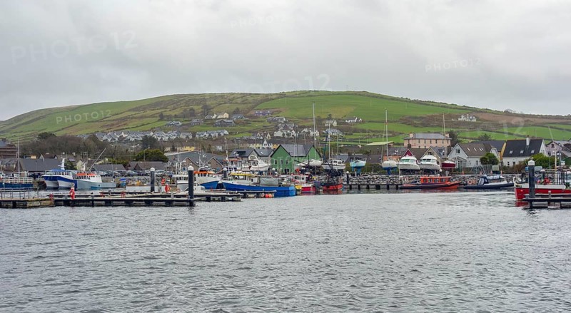 Waterside scenery around the harbour of Dingle, a town in County Kerry, Ireland