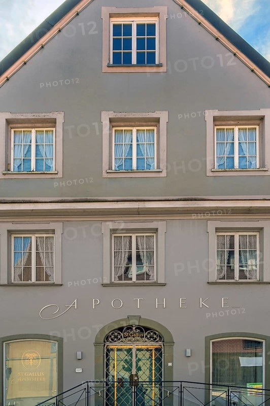 Spitzgiebelhaus, St. Gallus Pharmacy Kisslegg, Allgäu, Baden-Württemberg, Germany
