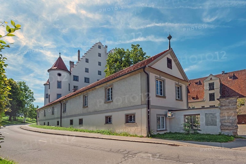 Blue sky, Old Castle in Kisslegg, Allgäu, Baden-Württemberg, Germany