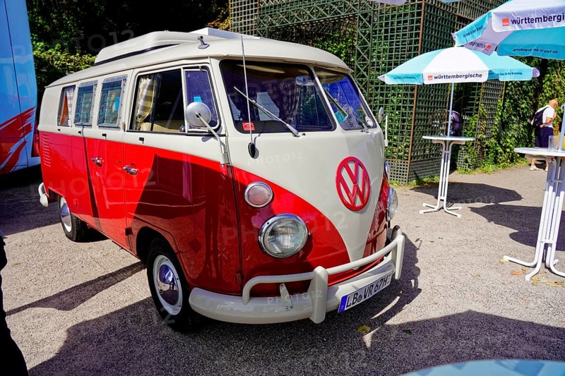 Oldtimer Classic, Gala International Concours d'Elegance Schwetzingen 2025, Germany, Europe, Classic VW Bulli in retro design at an outdoor exhibition