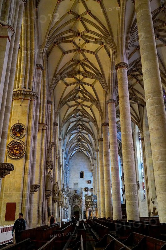 The interior of the largest Protestant church in Germany. It has the world's highest church tower, Ulm Minster, Germany