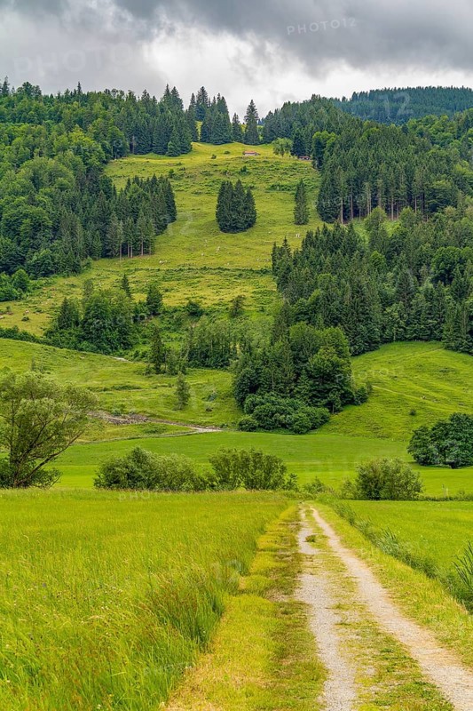 Idyllic scenery around Immenstadt, a town in the Upper Allgaeu in Bavaria, Germany