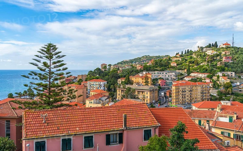 Scenery around Porto Maurizio in Oneglia, a former town in northern Italy on the Ligurian coast, in 1923 joined to Porto Maurizio to form the Comune of Imperia