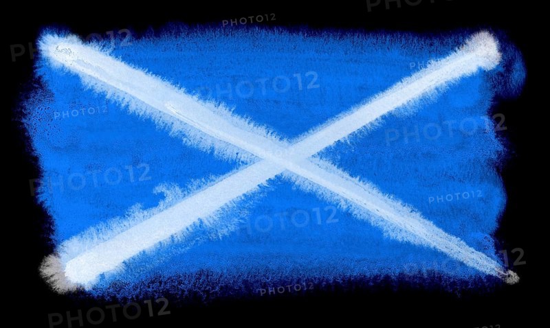 Watercolor illustration of the Scotland flag